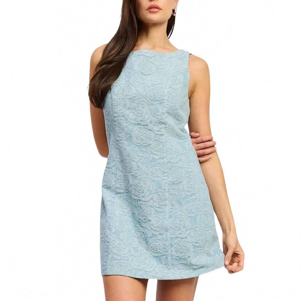 NEW EN SAISON dominique mini dress in light wash denim